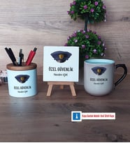 Özel Güvenlik Görevlisi Dekoratif Taş, Kalemlik, Sihirli Oval Kupa Bardak Hediye
