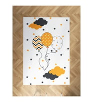 MEKTA HOME BEBEK VE ÇOCUK ODASI Üç Balonlu Yıldız Desenli Halı