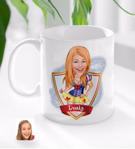 BK Gift Kişiye Özel İsimli Kadın Karikatürlü Beyaz Kupa Bardak
