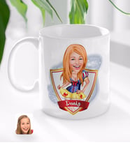 BK Gift Kişiye Özel İsimli Kadın Karikatürlü Beyaz Kupa Bardak