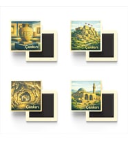 Çankırı - Baskılı Buzdolap Magneti Kare - 9x9 cm - 4 Adet