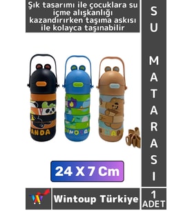 #SuMatarası Ofis Okul Çocuk Su İçme Alışkanlığı Şık Eğitici Puzzle Yapboz Pipetli Askılı Su Matarası
