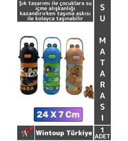 #SuMatarası Ofis Okul Çocuk Su İçme Alışkanlığı Şık Eğitici Puzzle Yapboz Pipetli Askılı Su Matarası