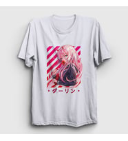 Presmono Unisex Beyaz Zero Two V2 Darling In The Franxx T-Shirt 483193tt