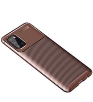Samsung Galaxy A31 Kılıf Esnek Soft Karbon Tasarım Legion Serisi (Kahverengi)