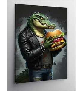 Kanvas Tablo Burger Tutan Timsah