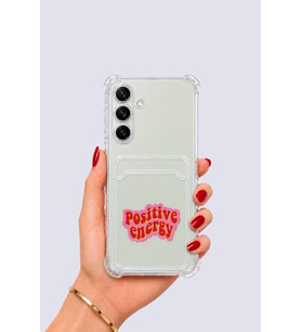 Samsung Galaxy S24 Kartlıklı Pozitif Enerji Desenli Kılıf