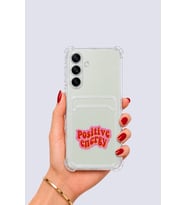 Samsung Galaxy S24 Kartlıklı Pozitif Enerji Desenli Kılıf