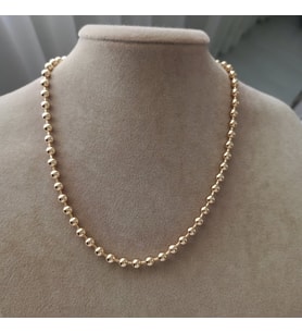 Lente Aksesuar Kadın Altın Kaplama Dorika Top Zincir Kolye (Gold)