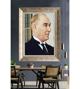 Gümüş Çerçeveli Atatürk Tablo za331