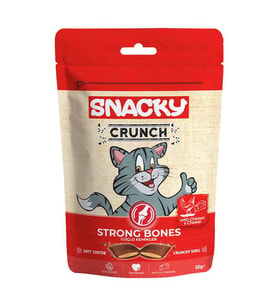 Snacky Kedi Crunch Ödül Strong Tavuk-Peynir 60gr (Kahverengi)