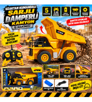 Uzaktan Kumandalı Şarjlı Damperli Kamyon 5 Fonksiyonlu 2.4G İş Makinesi Oyuncak