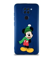 Xiaomi Redmi Note 9 Soft Premier Kapak Mickey Mouse-G Tasarımlı Silikon Kılıf - Lacivert (Şeffaf)