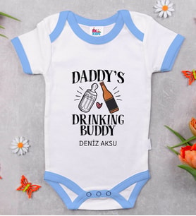 BK Kids Kişiye Özel Mavi Bebek Body Zıbın - Model 26