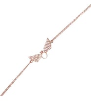 Taşlı Yüzüklü Kanat Bileklik (Rose - Gold)