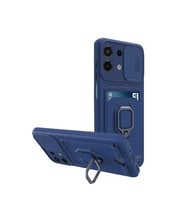 Xiaomi Redmi Note 13 4g Kılıf Zuma Kartvizitli Yüzüklü Silikon - Lacivert