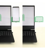 3D Baskı Monitor Telefon Tutucu - Petek Desenli Laptop Kenar Telefon Tutucu-Mint