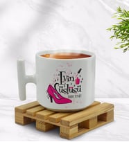 BK Gift Kişiye Özel Evin Süslüsü Tasarımlı T Kulplu Beyaz Middle Kupa Bardak-1
