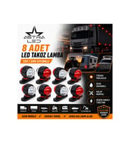 MİNİ TAKOZ KÖŞE AYDINLATMA LED LAMBA KÜÇÜK 12 V-24 V 8 ADET KIRMIZI - BEYAZ