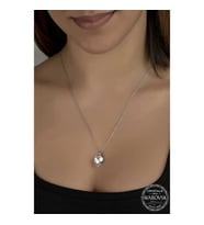 Ucarticaret S-warovski Crystal Taşlı Oval Gümüş Kadın Kolye