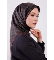 Levidor Kristal Eşarp D6 Siyah Kırmızı