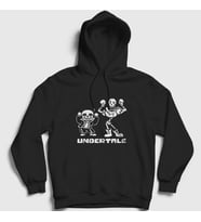 Presmono Unisex Kırmızı Sans Papyrus Undertale Kapüşonlu Sweatshirt 32417tt (Siyah)