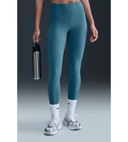 Nike Dri Fit Zenvy Gentle Support Infina Soft Womens Training Tight Yüksek Belli Toparlayıcı 7/8 Soft Kumaş Kadın Antreman Taytı Mavi