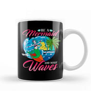 Be a Mermaid And Make Waves Adorable Mermaid Pun Kupa Bardak Porselen
