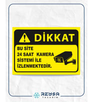 Bu Site 24 Saat Kamera ile İzlenmektedir 21x28 Arkası Sticker