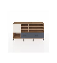 Kronos Konsol 8 Raflı 2 Çekmeceli Tek Kapaklı  176x59x99 Çam-Aytaşı/Antrasit