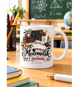 Kişiye Özel Matematik Öğretmeni Kupası İsimli Öğretmenler Günü Hediyesi 11 Oz Kupa Bardak