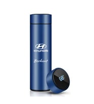 Kişiye Özel 500ML Dijital Göstergeli 304 Çelik Araç Baskılı Akıllı Termos - Isı Korumalı Şişe (Mavi)