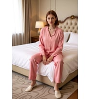 Kadın Viskon Elastan Dantel Detaylı Pijama Takımı Gül Kurusu Fonksiyonel Dayanıklı Estetik