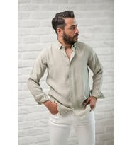Regular Fit Yaka Düğmeli Yazlık Modal Kumaş Erkek Gömlek