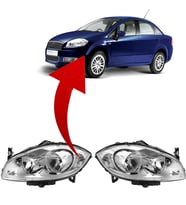 AYFAR FİAT LİNEA SAĞ + SOL ÖN FAR MOTORLU 2007 >
