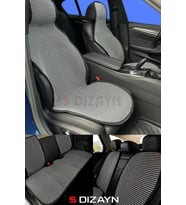 S-Dizayn Oto Koltuk Koruyucu Kılıf Set Çizgili Füme Beyaz Universal 2+3 Parça Ön Arka