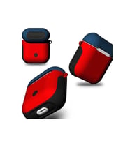 Apple Airpods Uyumlu Kılıf Zore Shockproof Silikon (Kırmızı-Mavi)