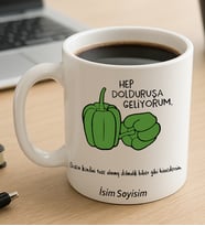 Komik - Esprili Hep Dolduruşa Geliyorum Yazılı Komik Kupa Bardak
