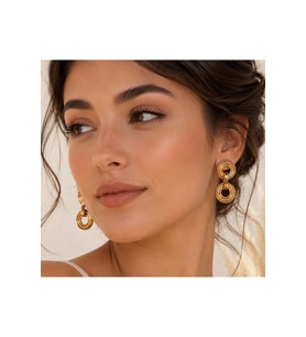 XUPING ROSE RENK BİRBİRİNE GEÇMELİ HALKA KÜPE ACR9858