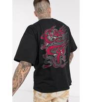 Unisex Chinesebox Baskılı Tshirt (Siyah)
