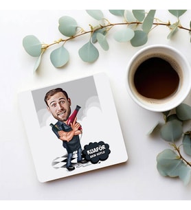 Kişiye Özel Erkek Kuaför Karikatürlü Bardak Altlığı