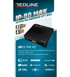 IP-80 MAX ANDROİD 12 ULTRA HD 8K-4GB-32GB MEDİA PLAYER (Siyah)