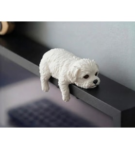 Sevimli Maltipoo / Teriyer Köpek Dekoratif Masa ve Monitör Kenarı Figürü