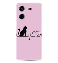 Tecno Pova 5 Kılıf Resimli Desenli Baskılı Silikon Pink Cat Heart 1303