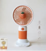 Avec USB Şarjlı El Fanı I Mini Taşınabilir Fan I Yaz Serinleticisi I Vantilatör I Telefon Standlıi (Turuncu)