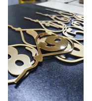 Sayılar Aynalı Gold Pleksi Pasta Süsü Lazer Kesim Her Biri 12x7 Cm