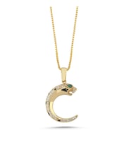 14 Ayar Altın Taşlı Panter Leopar Kolye 50 cm