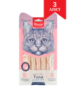 Wanpy Ton Balıklı Ve Karidesli Kedi Ödülü 14 Gr 5'li Paket X 3 Adet