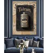 Eski Talcum Tozu Retro İlanı Dekoratif Kanvas - Mdf Ahşap Tablo