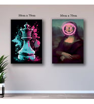 monalisa ve santraç oyun tablo resim kanvas 2 adet 50x70